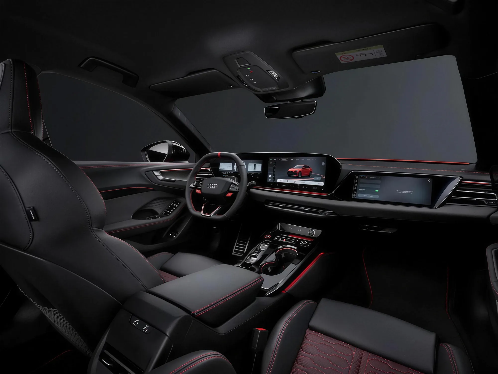 Vorschau: Innenraum des Audi RS5 mit Sportsitzen und Cockpit