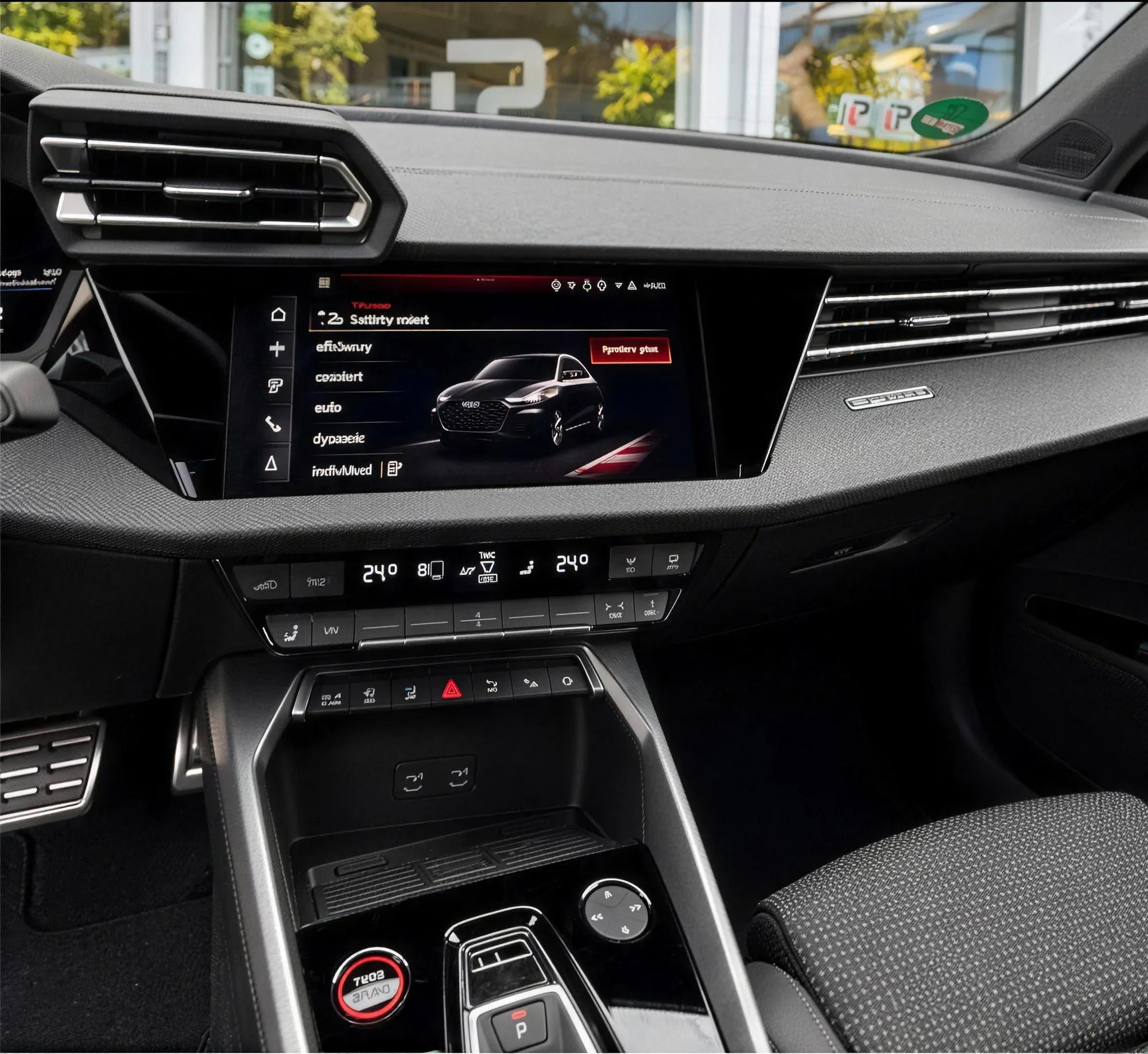 Vorschau: Bildschirm und Mittelkonsole im Audi S3